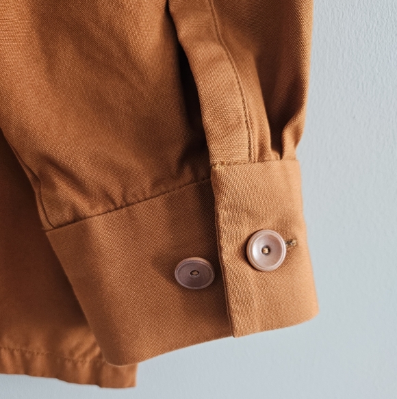 Eileen Fisher Washed Organic Cotton Canvas Jacket Medium Orange Chore Minimalist - Picture 7 of 10